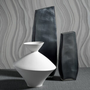 Smoke Gray Glass Vase
