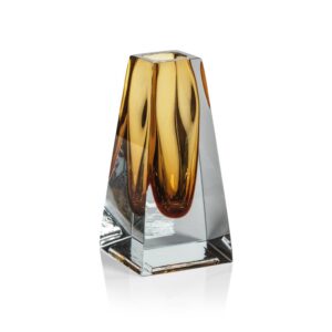 Amber Polished Glass Vase
